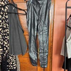 Zara Black Faux Leather Pants